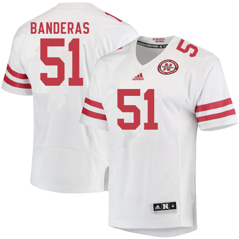 Men #51 Anthony Banderas Nebraska Cornhuskers College Football Jerseys Sale-White